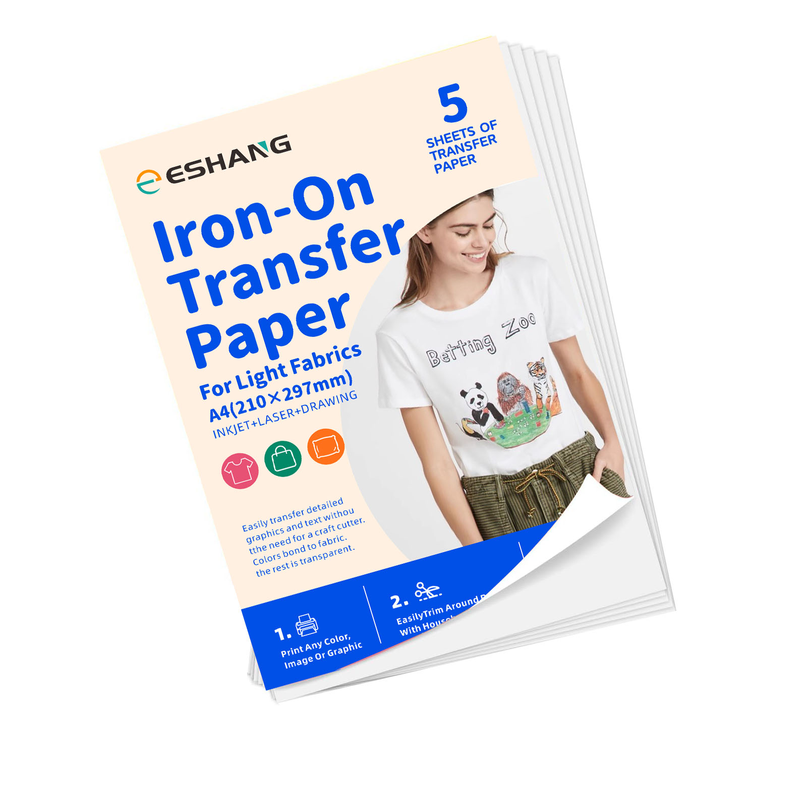 Transfer Paper Carbon - 5 vellen A4 warmteoverdrachtspapier voor T-shirts