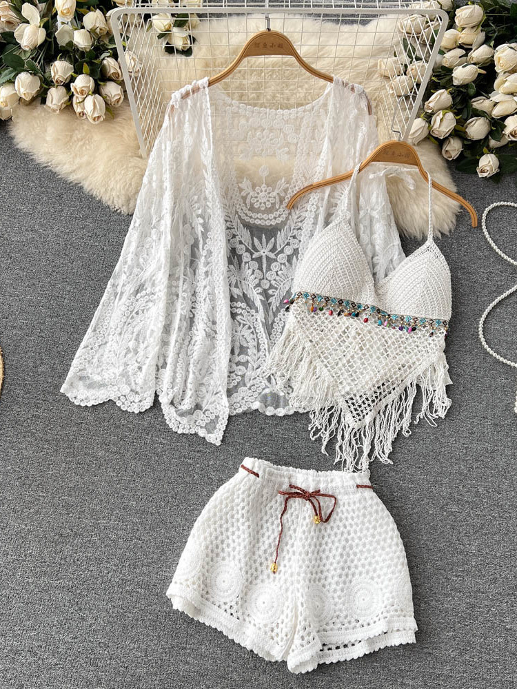 Embroidery Cardigan - Zomer Nieuwe Vakantiepak Dames Kant Geborduurde