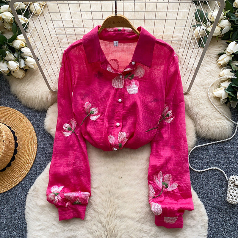 Embroidery Cardigan - Koreaanse stijl bloemen geborduurd vest dames