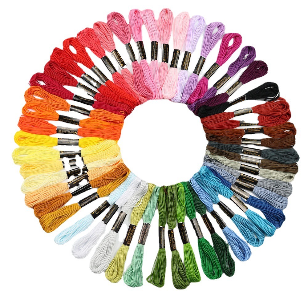 Embroidery In The Piece - Vaste 50-kleurige kruissteekgaren. Terylene katoenen borduurgaren.