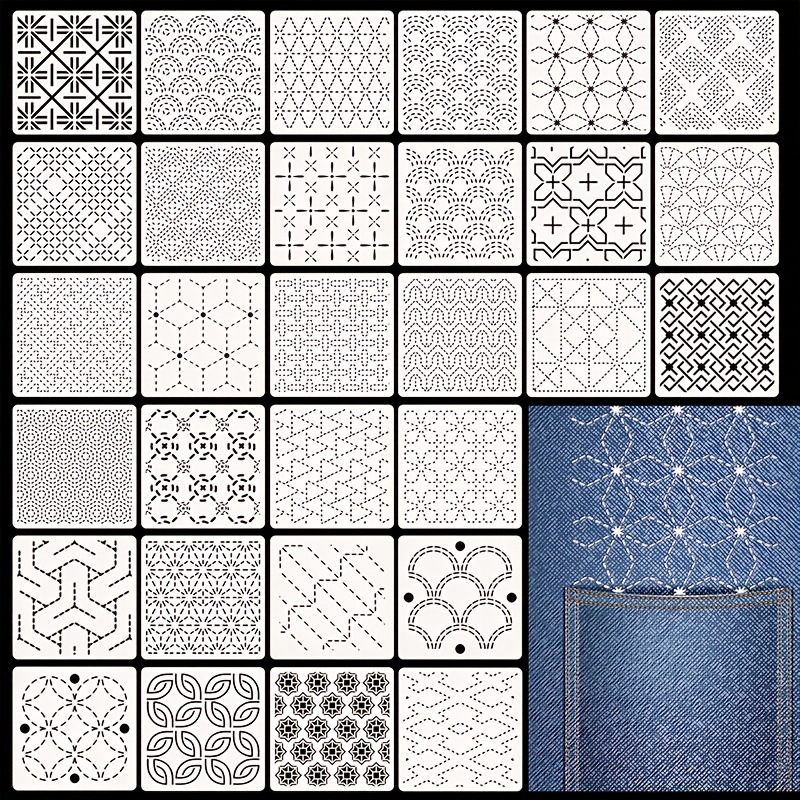 Embroidery Ideas - 30 stuks borduursjablonen DIY borduurpatronen geometrische