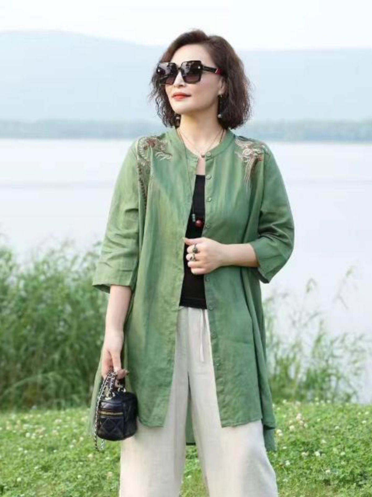 Retro geborduurd katoen-linnen - Embroidery Cardigan recensie en prijs