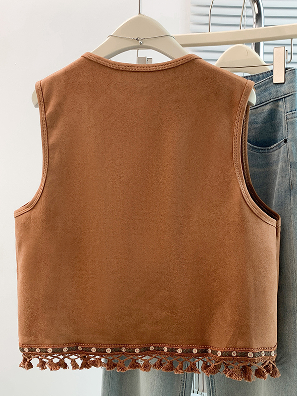 Retro zwaar geborduurde franje - Embroidery Vest recensie en prijs