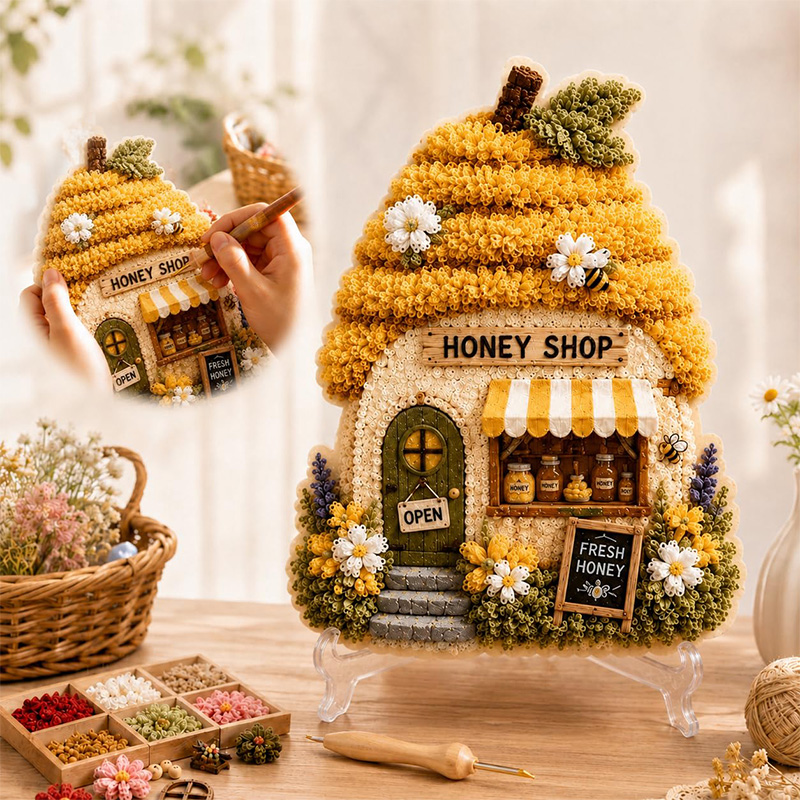3D Mushroom House Poke Art DIY - Embroidery A recensie en prijs