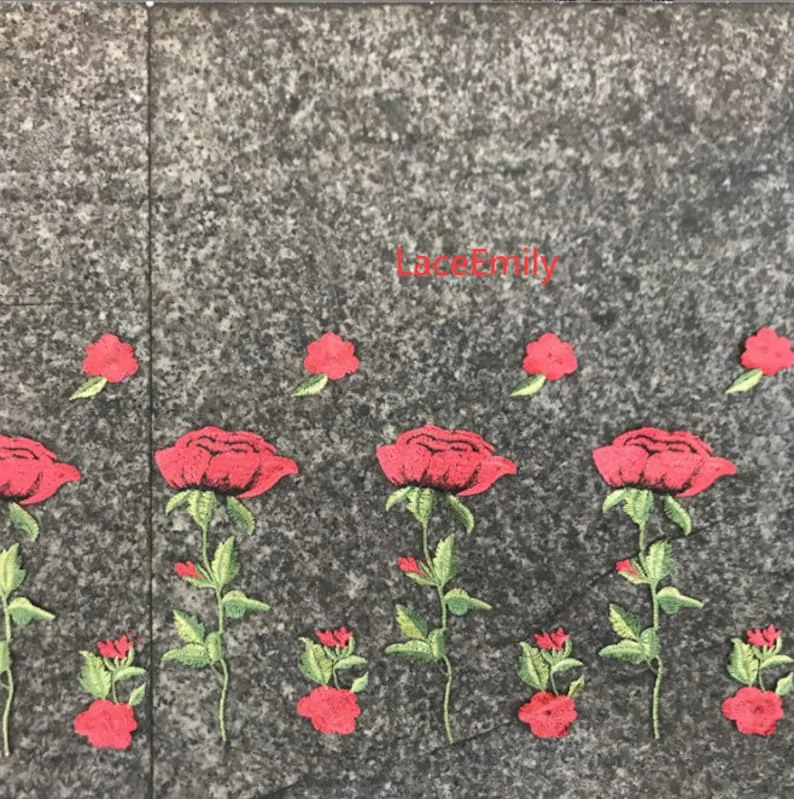 Rode Roos Kant Stof bloem bord - Embroidery Rose recensie en prijs