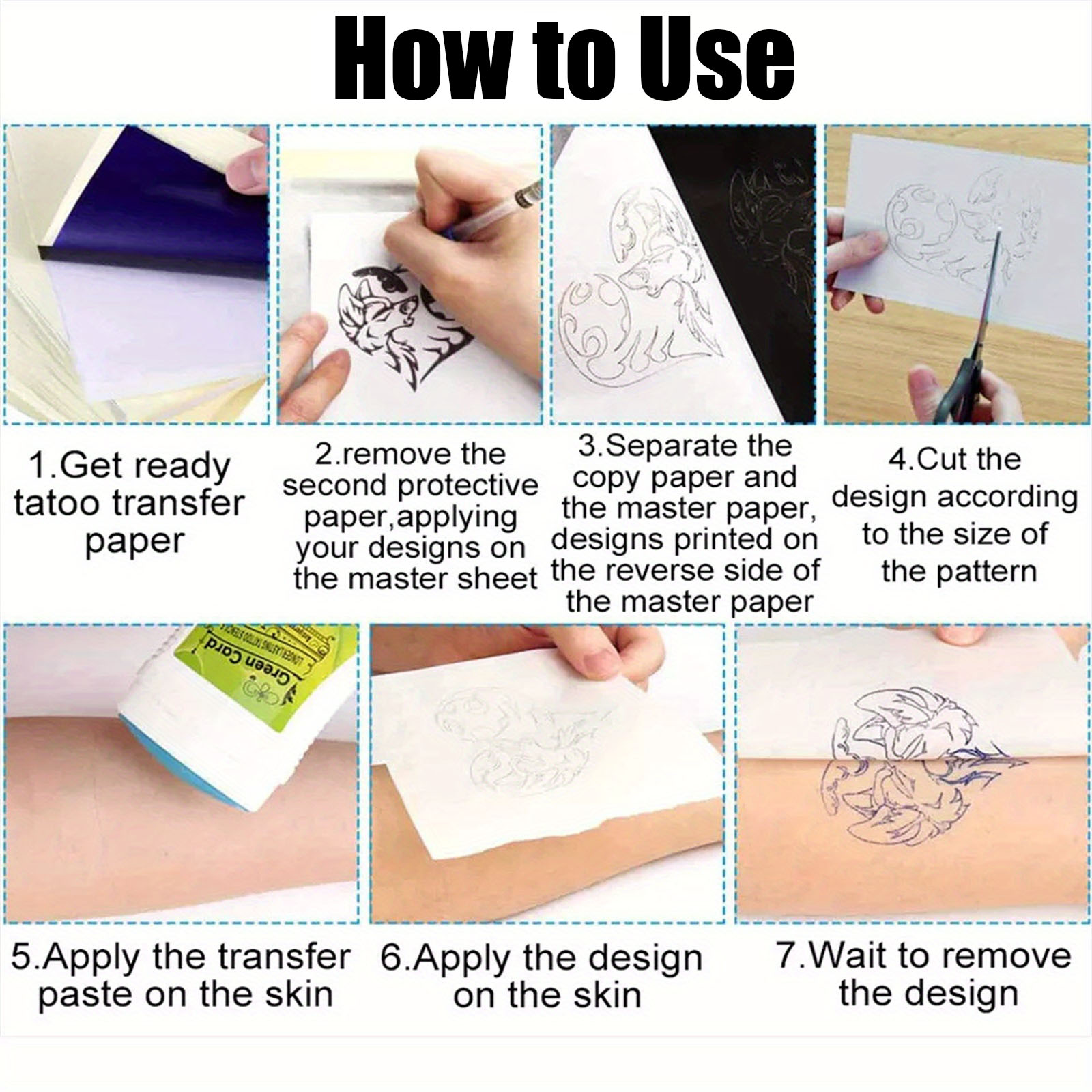 100 STKS Professionele Tattoo  - Transfer Paper Carbon recensie en prijs