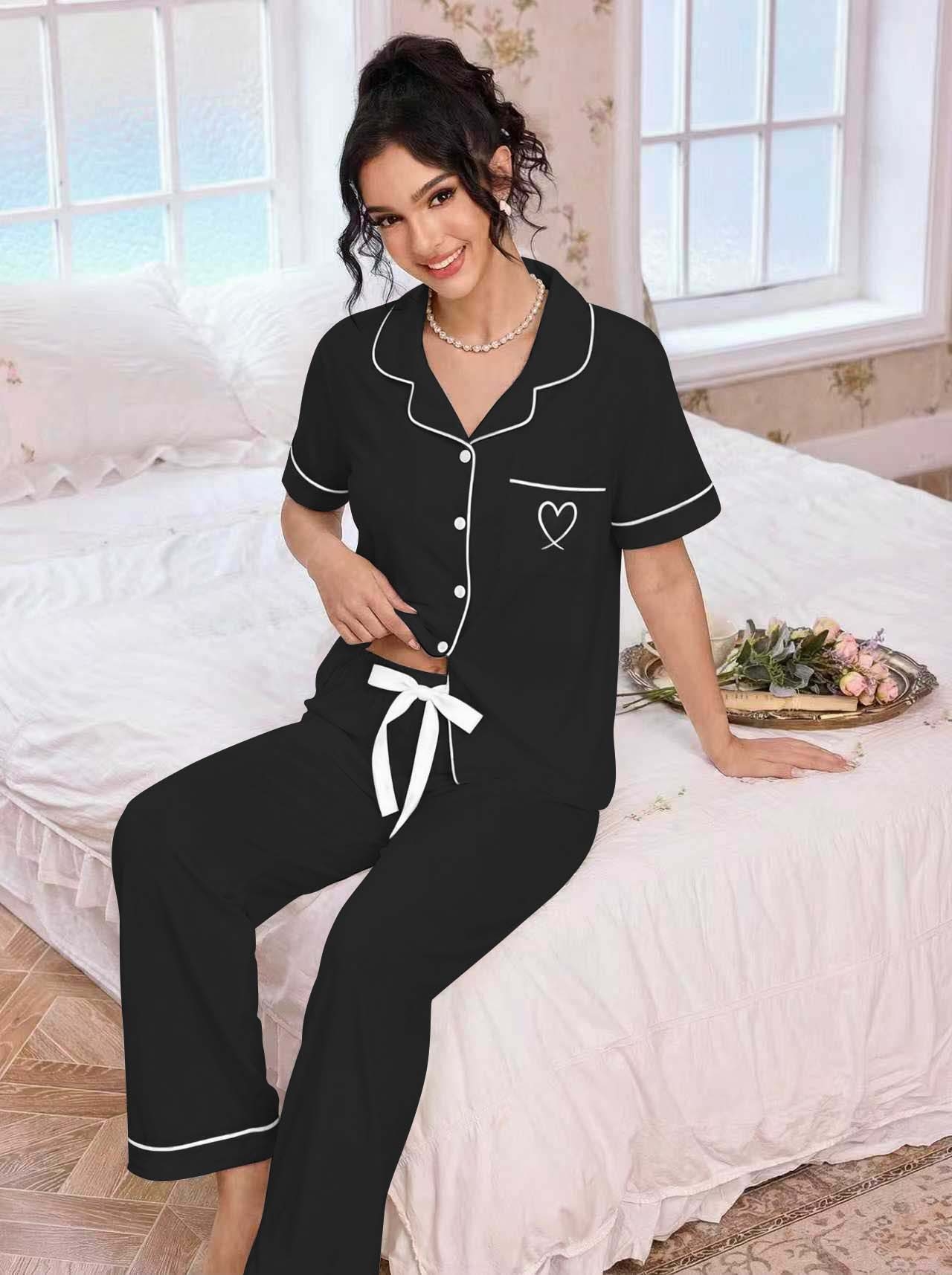 Dames pyjamaset met revers, ha - Embroidery In The Piece recensie en prijs