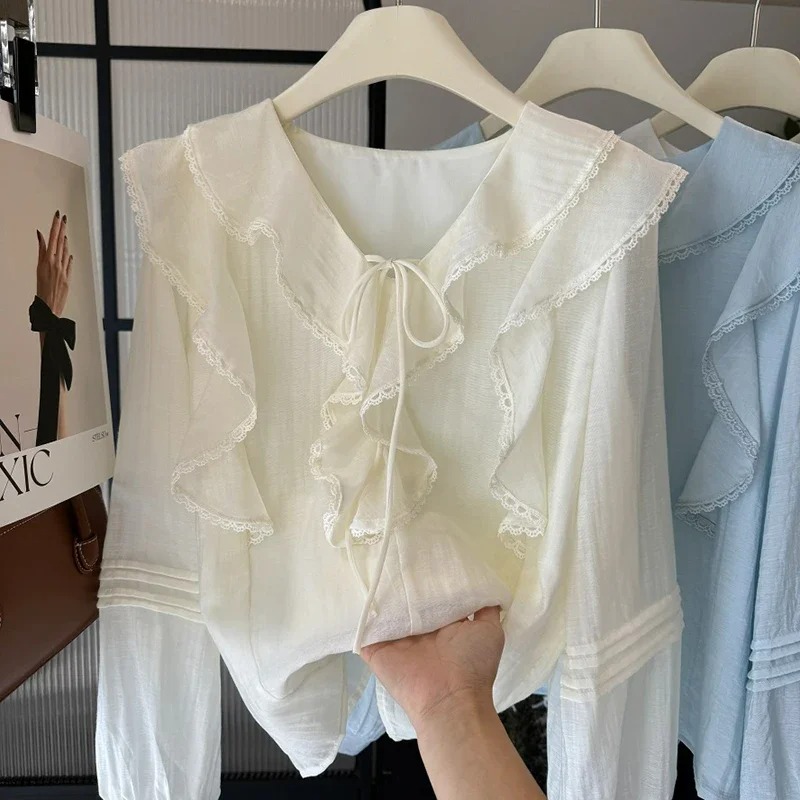 Franse V-hals chique blouse me - Embroidery A recensie en prijs