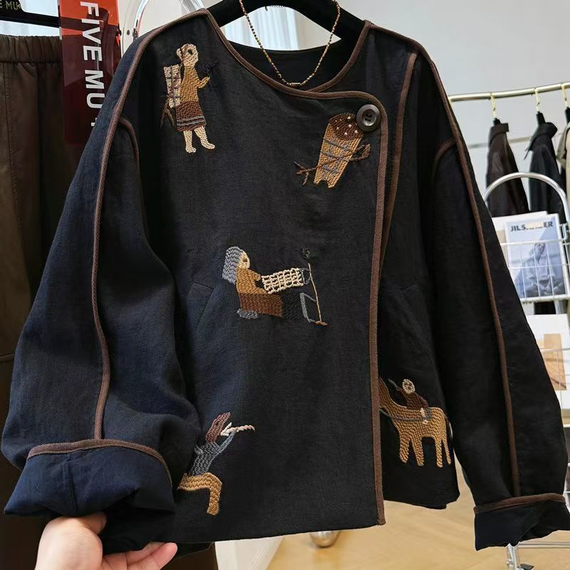 Zwaar geborduurde ronde hals t - Embroidery A recensie en prijs